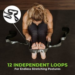 Stretching Strap for Physical Therapy, 12 Multi-Loop Stretch Strap 1.5″ W x 8…