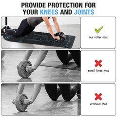 Exercise Equipment Mat for Ab Roller Wheel, Non-Slip Exercise Mat Extra Long …