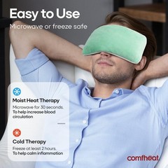 Weighted Eye Pillow – Soft Plush, Moist Heat & Cold Therapy for Relaxation,
