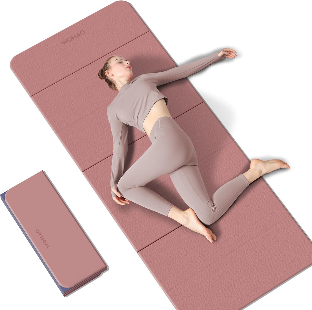 Compact 7-Fold Yoga Mat 70″x24″ – 1/2″ Thick Non-Slip TPE for Travel & Home Gym