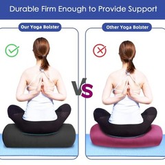 Organic Buckwheat Bolster (24X10.5X5.5 in) Supportive Rectangular Navy Blue