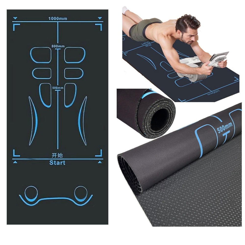 Exercise Equipment Mat with Storage Bag for Ab Roller Wheel Non-Slip Gym Floo…