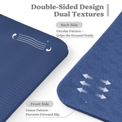 Foldable Yoga Mat Non Slip, Pilates Fitness Mats – 72″ x 24″ x 0.24″ Extra Wi…