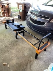 Pilates machine with stand