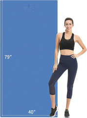Extra Long TPE Yoga Mat 79″ X 40″ X 1/2″ Thick Non-Slip Exercise Mat for Home Gy