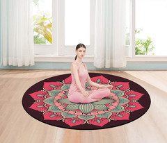 Pilates Mat round Oversize Yoga Mat Suede Rubber Non-Slip Dia 140Cm Exercise Mat