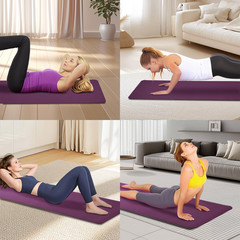 Exercise Yoga Mat Extra Thick Gym Fitness With Non Slip Pilates Mats Pad 72″X24″
