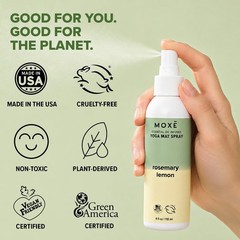 MOXE Yoga Mat Cleaner, Rosemary Lemon, 4 Ounces, Includes Microfiber Cleaning To