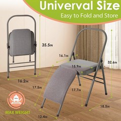 BODYRHYTHM Yoga Auxiliary Chair with Lumbar Back Support for Abs & Core, Bala…