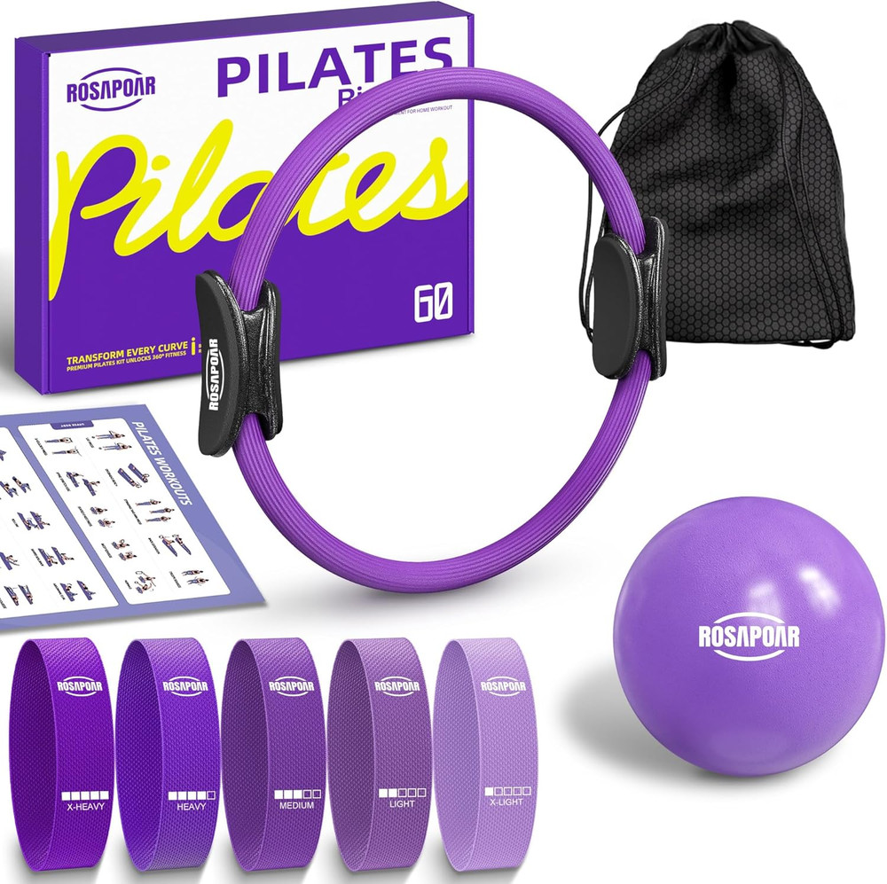 Pilates Essentials Kit for Women, Pilates Ring Set – 14″ Magic Circle with Yoga