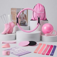 Pilates Kit for Women, 16PCS Home Workout Beginners, Pink
