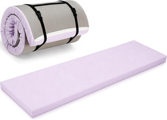 Thick Foldable Yoga Mat with Carry Strap, 72″X24″ Non-Slip Portable Foam Gym Mat