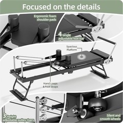 Pilates Reformer, Foldable Reformer Pilates Machine with Dual Resistance – Sprin