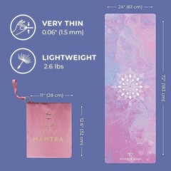 Mantra Yoga Travel PRO – Alfombrilla plegable de fitness y ejercicio con bolsa