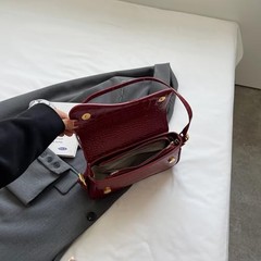 Shoulder Bag for women Y2K Crossbody Vegan Leather Purse Straps B-crocodile Red