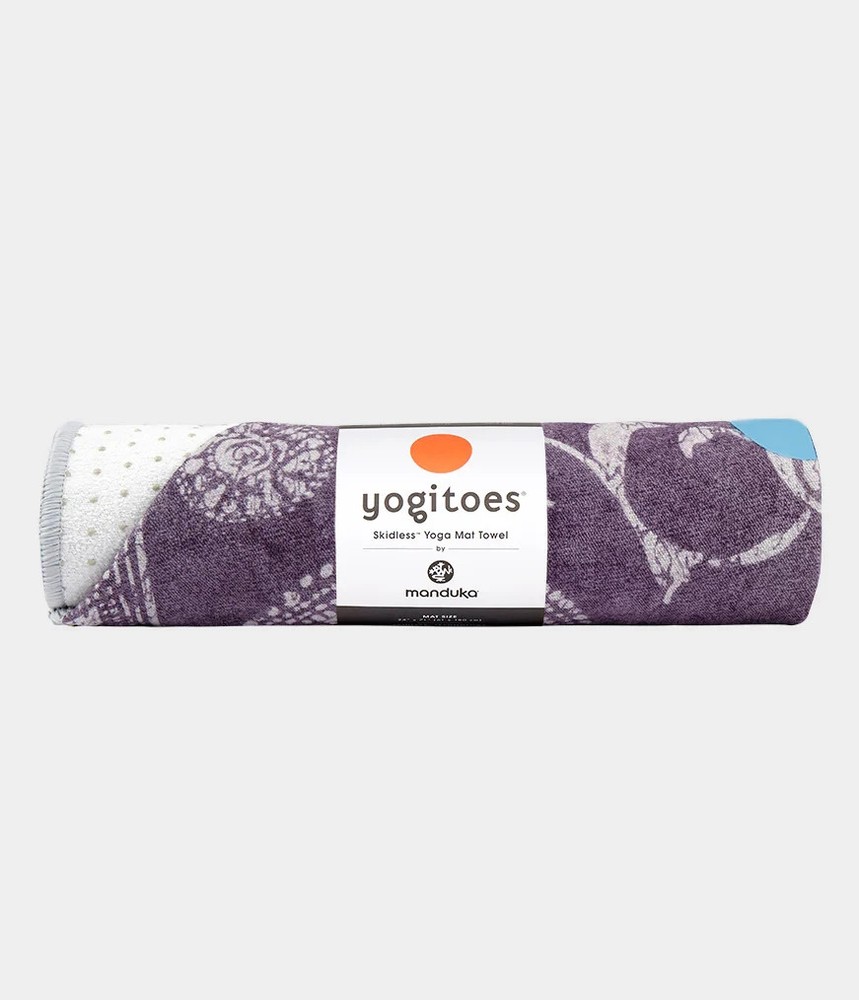 Manduka Yogitoes Hot Yoga Mat Towel 2.0 71in Non Slip Grip – Geija Purple