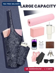 sportsnew Yoga Mat Bag for Women with Drawstring Pocket & Inner Pocket, Large Op