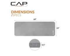 CAP Barbell 1/2-Inch High Density Exercise Yoga Mat with Strap 68″x24″, Black
