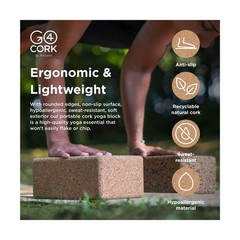 Go4Cork Cork Yoga Block for Yoga, Pilates & Meditation | Non-Sl… FAST USA SHIP