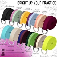 TECEUM 2 IN 1 Yoga & Mat Strap for Stretching – Cotton – 6/8/10 ft | Adjustable