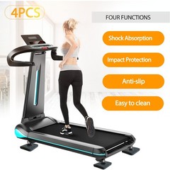 BestXD Treadmill Mat Pads – 4 PCS High Density 3.94 X X 0.5 inch, Black
