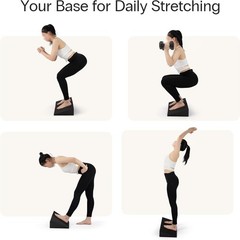 High-Density Foam Yoga Wedge Blocks, Set of 2 in Black for Optimal Flexibility