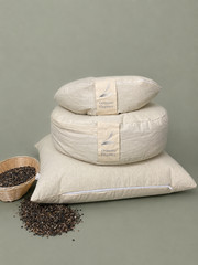 Buckwheat Meditation Cushion Set – Crescent Zafu, Round Zafu & Floor Cushion-