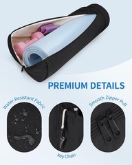 Puffy Yoga Mat Bag Yoga Gym Bags for Women Men, Full-Zip Pilates Bag with Wet…