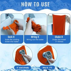 Hosuly 12 Pieces Cooling Towels, 40 x 12 Inch Ice Cool Towel Small, Orange
