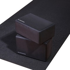 Set of 2 High Density Yoga Blocks, 9″x6″x4″ Each, Pair (Black)