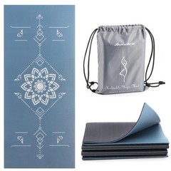 Travel Yoga Mat Foldable | 6mm Thick Large Pilates Mat Print | Non-Slip High …