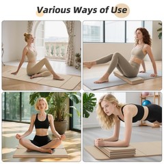 Foldable Yoga Mat, 74″Lx32″Wx1/3″Thick, Folding Exercise Mat, Non-slip Wide P…