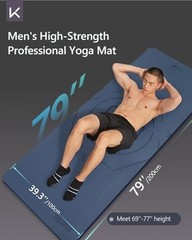 Extra Wide Yoga Mat 79×39 Inches 7mm Thick TPE Non Slip Large Exercise Mat for