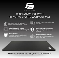 Oversized 6’ X 4’ Extra Large Workout Mat with Carry Bag & Straps — Heavy-Duty,
