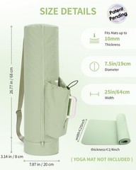 Puffy Yoga Mat Bag Yoga Gym Bags for Men, Full-Zip Pilates Bag with Wet Pocke…
