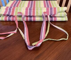 Roll Up Beach/Yoga Mat..Beachy Stripes, Padded approx. 24”x67”