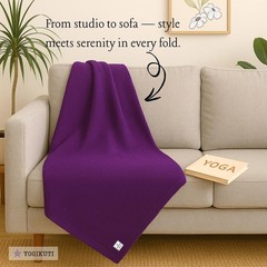 Yogikuti Iyengar Cotton Yoga Blanket Set of Four- Thick Handwoven Yoga Blanke…