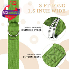 LONG ADJUSTABLE YOGA STRAPS BRIGHT COLORS · 6 PACK BUNDLE SET · 8 FT LENGTH