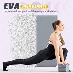 6 Pack Yoga Blocks 9 X 6 X 4 Inch Eva Foam Lightweight Non Slip Yoga Props for Y