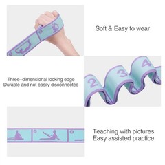 9 Loops Elastic Yoga Strap – Adjustable Stretching Band for Physical Therapy,…
