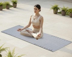 Organic Herbal Cotton Yoga Mat, Grey Yoga Mat, Thick Non- slip Yoga Mat