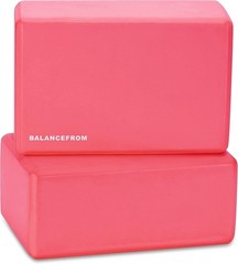 Set of 2 High Density Yoga Blocks, 9″x6″x4″ Each, Pair, Multiple Colors