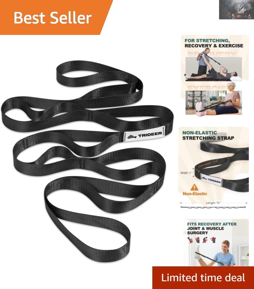 Aesthetic Stretching Strap for Exercise & Physical Therapy – 75″ Long, 1″ Wide