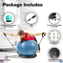 ProBody Pilates Yoga Ball Chair, Exercise Ball Chair with Base or Stand for Home