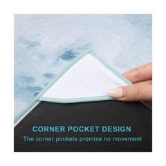 QiyI Yoga Mat Towel with Corner Pockets, Non Slip Sweat Absorbe… FAST USA SHIP