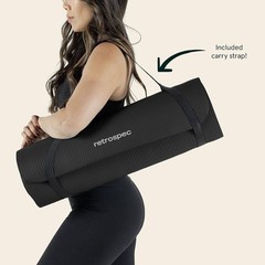 Solana Yoga Mat Thick 1 2in Non Slip Workout Nylon Strap 72x24in Exercise