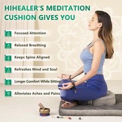 Large Round Meditation Cushion with Removable Velvet Cover – Perfect for Moms