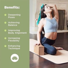Cork Yoga Blocks Non-Slip Durable Support Asana Practice Fitness Accessories New