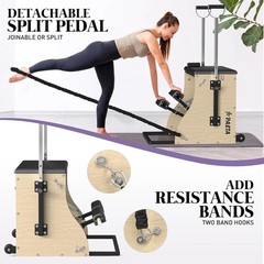 PAETA Pilates Chair,Pilates Combo Chair,Wunda Chair with Resistance Bands, Handl