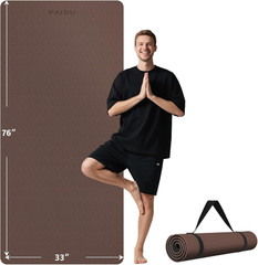 PAIDU Extra Long Wide Yoga Mat 76″X33″X2/5 Inch – Non Slip Thick Exercise Mat fo